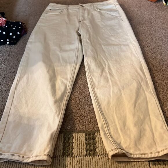 Reclaimed vintage cream jeans 32 - Picture 2 of 8